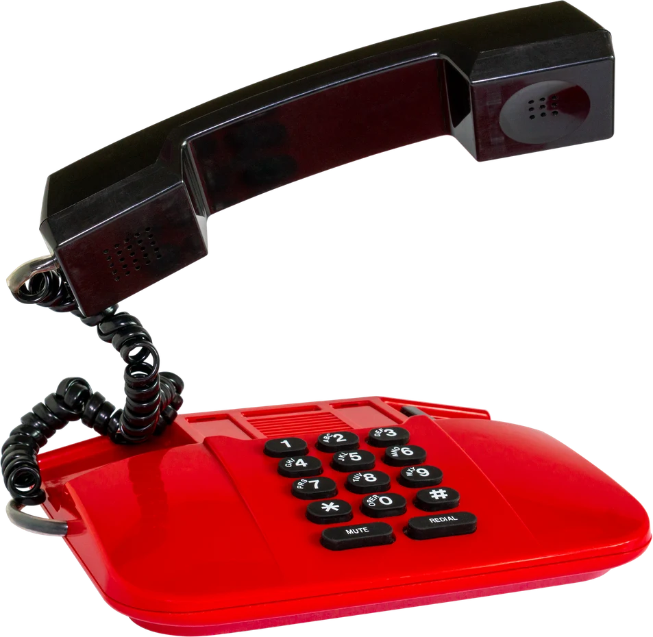 Crveni retro telefon